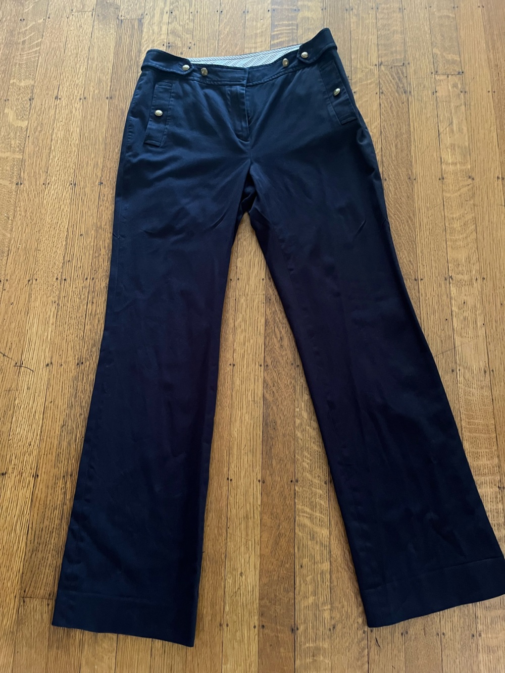 Brooks Brothers Dark Navy Wide-Leg Trousers
